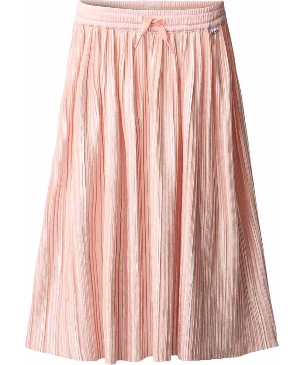 Becky - Rose Cloud - Geplooide kinderrok gemaakt van zacht roze fluweel.