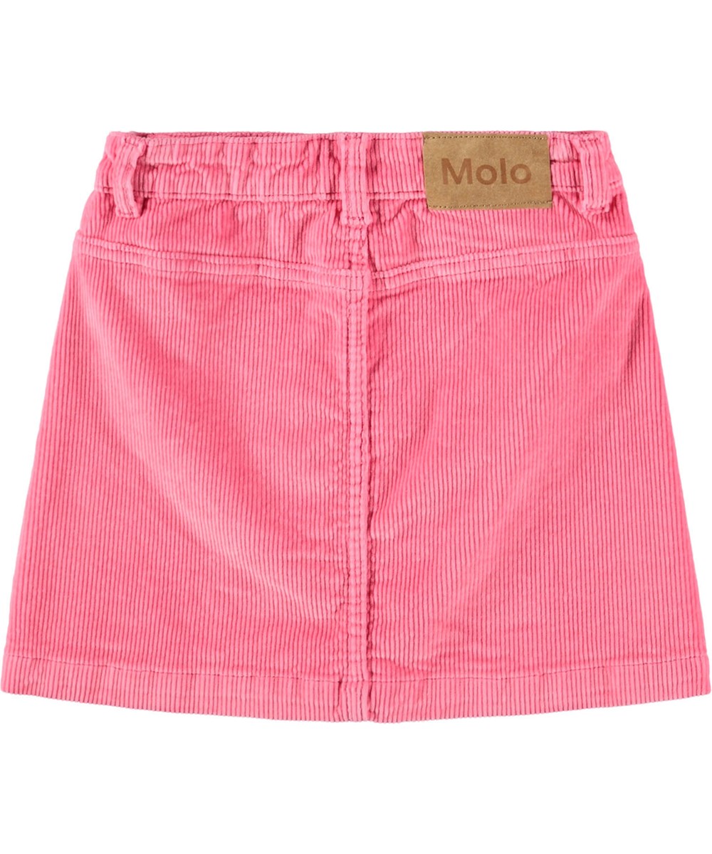 Bera - Confetti - Roze kinderrok gemaakt van katoenen fluweel met knoopsluiting.