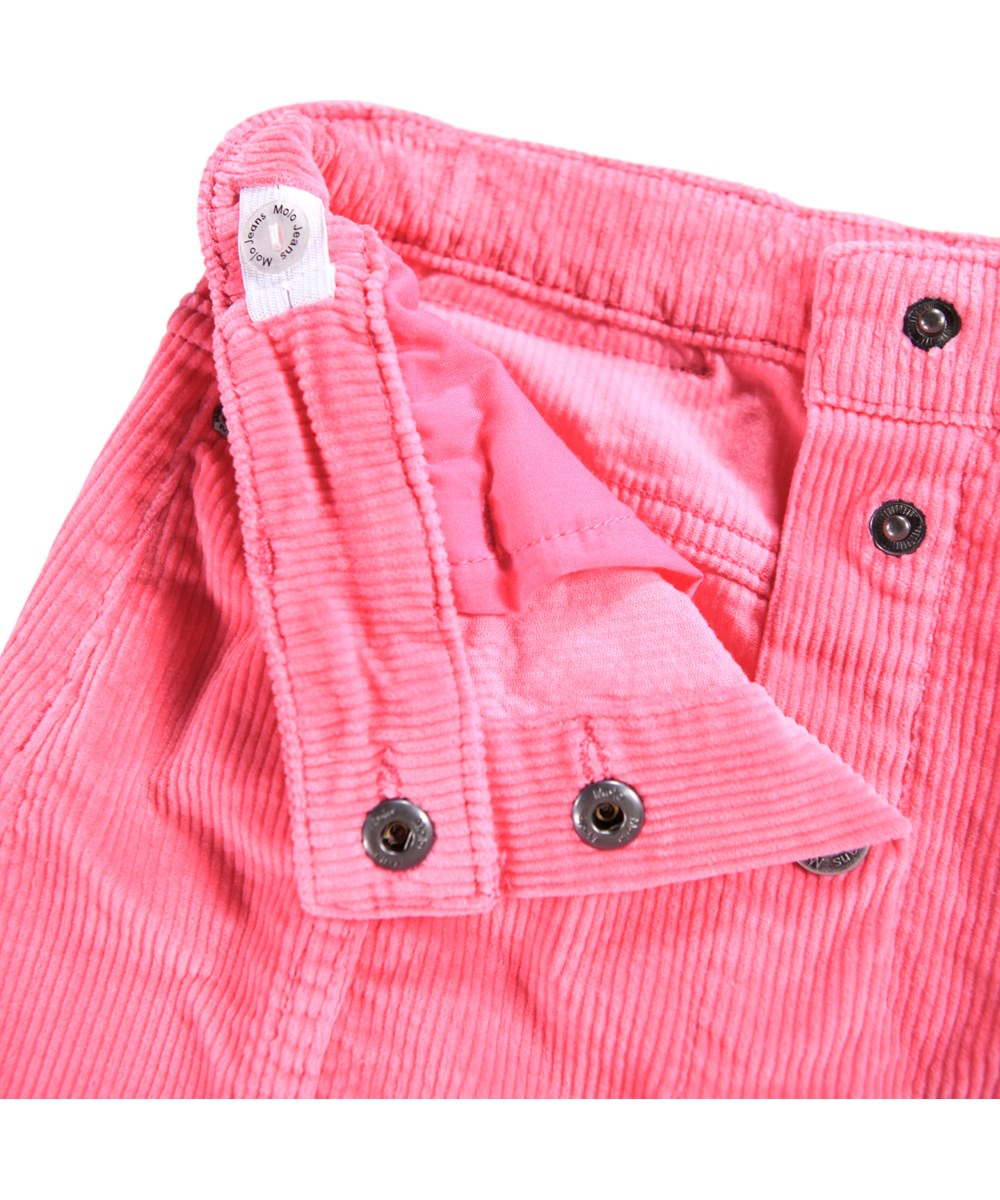 Bera - Confetti - Roze kinderrok gemaakt van katoenen fluweel met knoopsluiting.