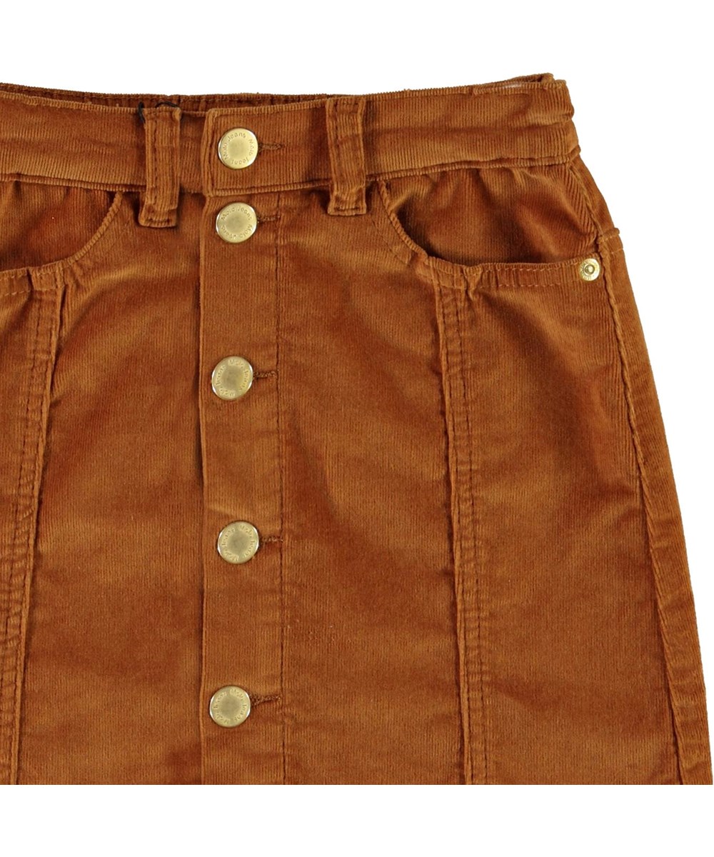 Bera - Deer - Bruine corduroy rok met knopen