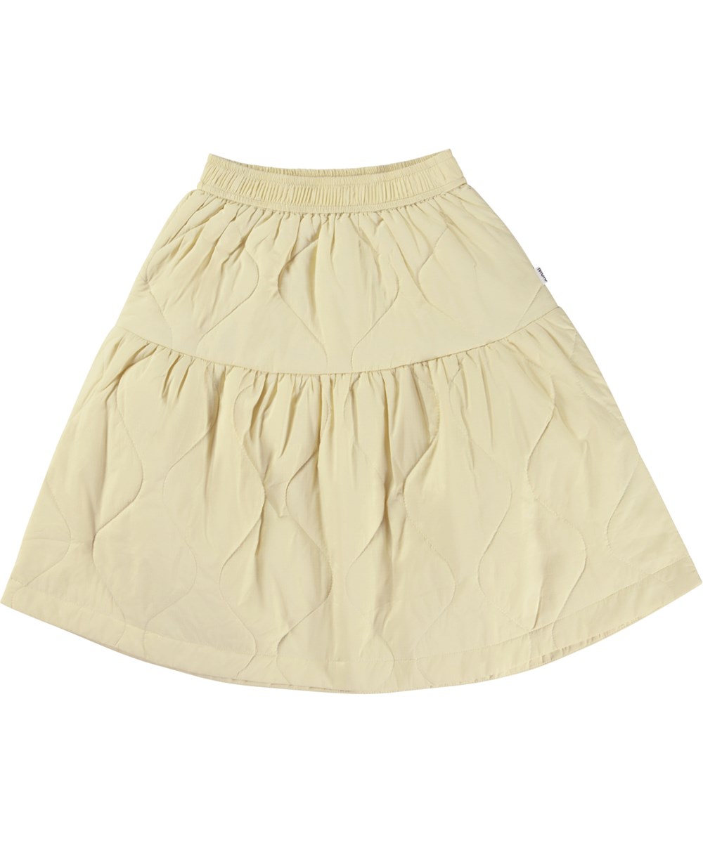 Bette - Pearled Ivory - Lichtgele gevoerde midi rok