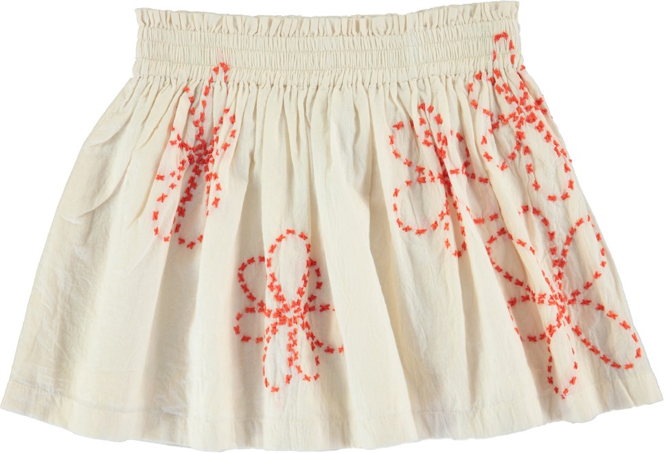 Blaise - Pearled Ivory - Crèmekleurige rok met geborduurde bloemen 