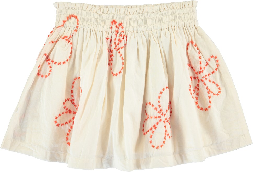 Blaise - Pearled Ivory - Crèmekleurige rok met geborduurde bloemen 