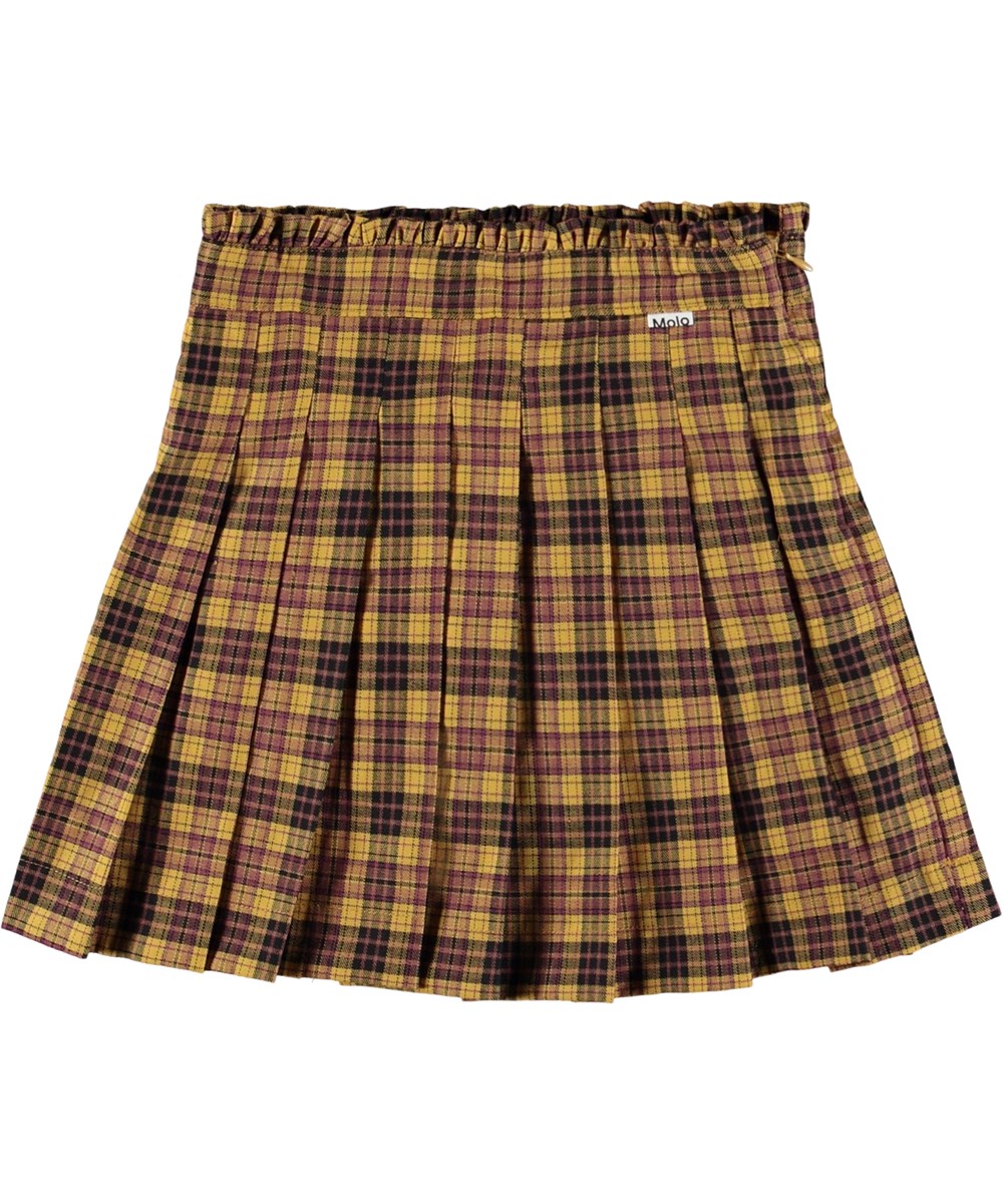 Bolata - Highland Check - Korte geel en zwart geruite kinderrok.