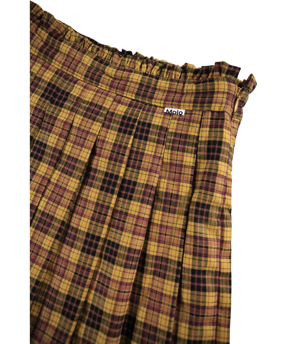Bolata - Highland Check - Korte geel en zwart geruite kinderrok.