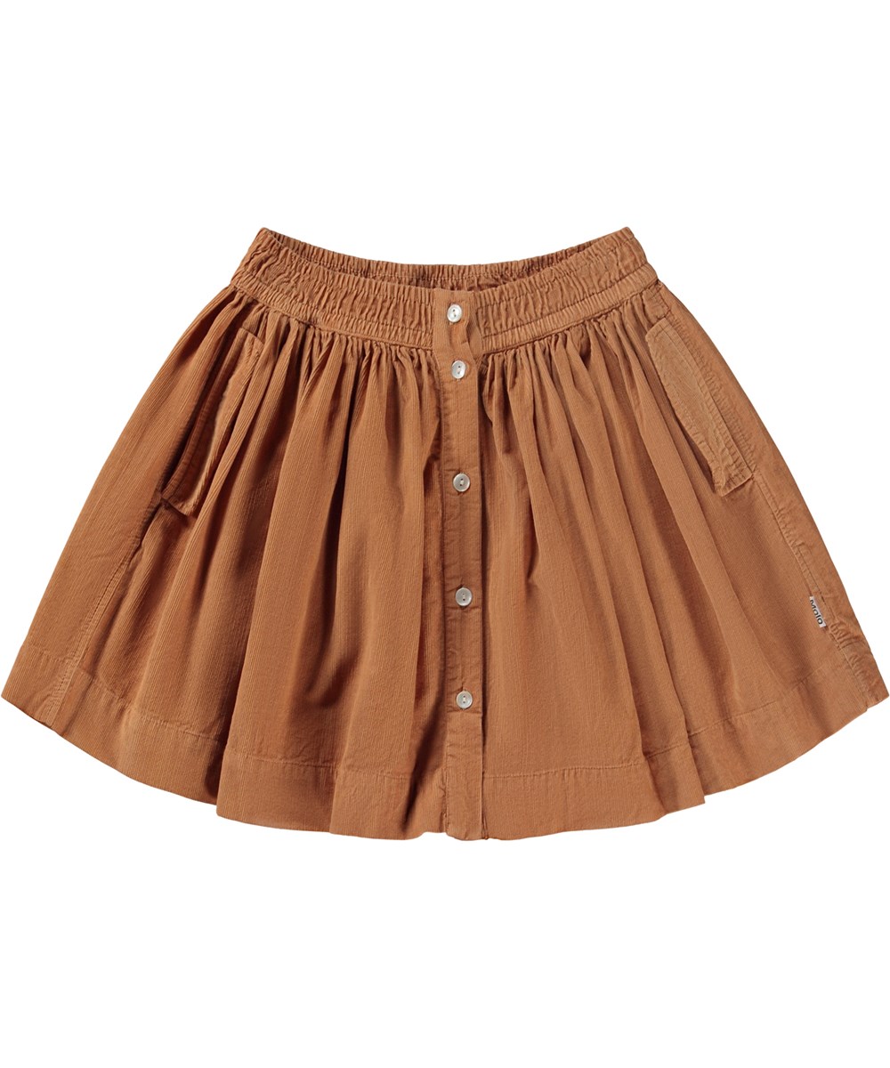 Boletta - Rosie Sand - Oranje biologische rok in fijne corduroy