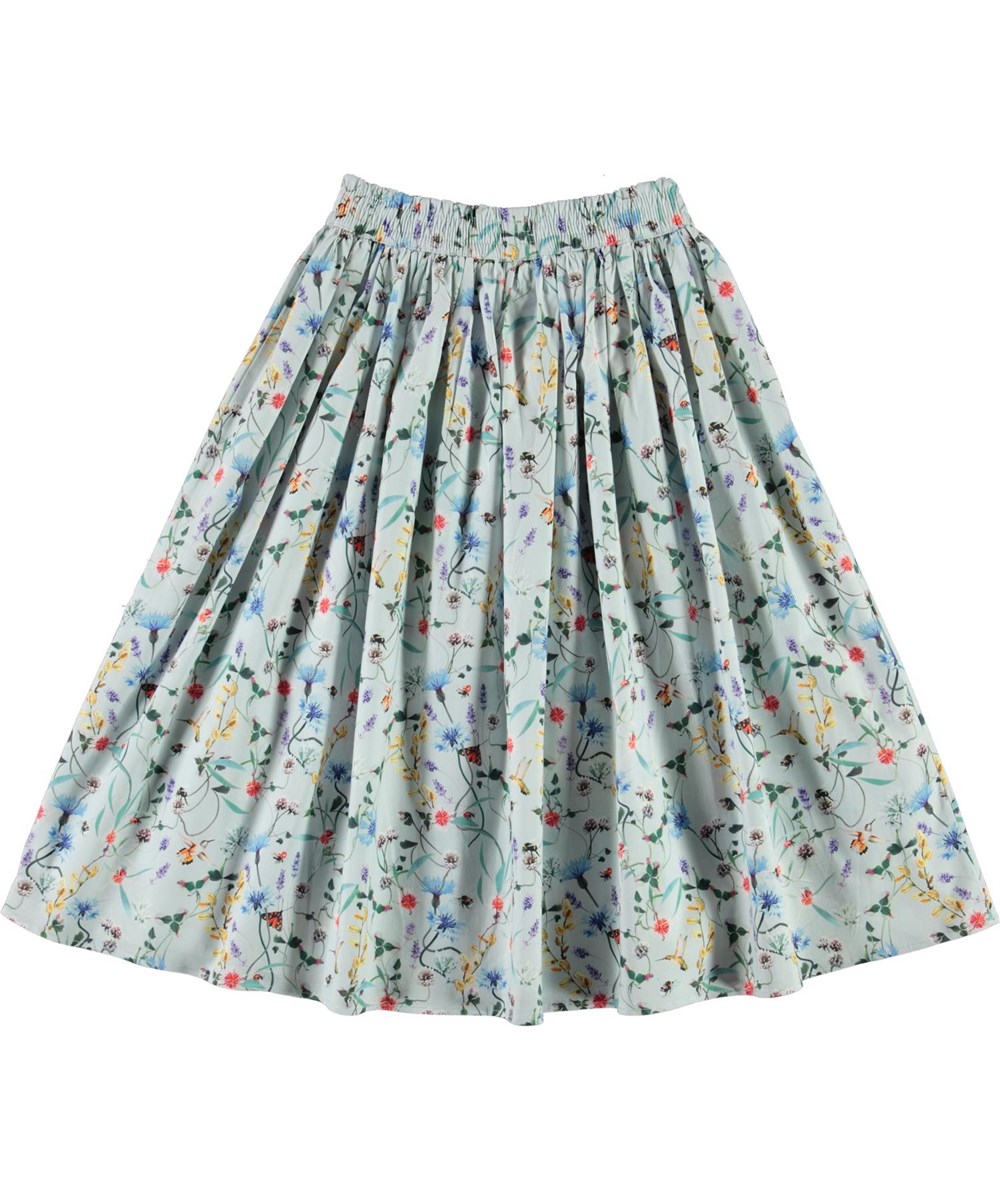 Bree - All Small Things - Lichtblauwe biologische rok met bloemen