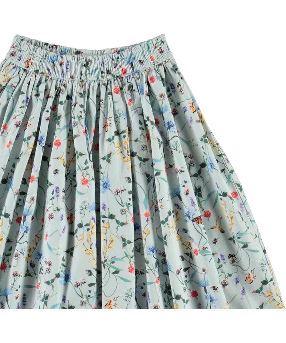 Bree - All Small Things - Lichtblauwe biologische rok met bloemen