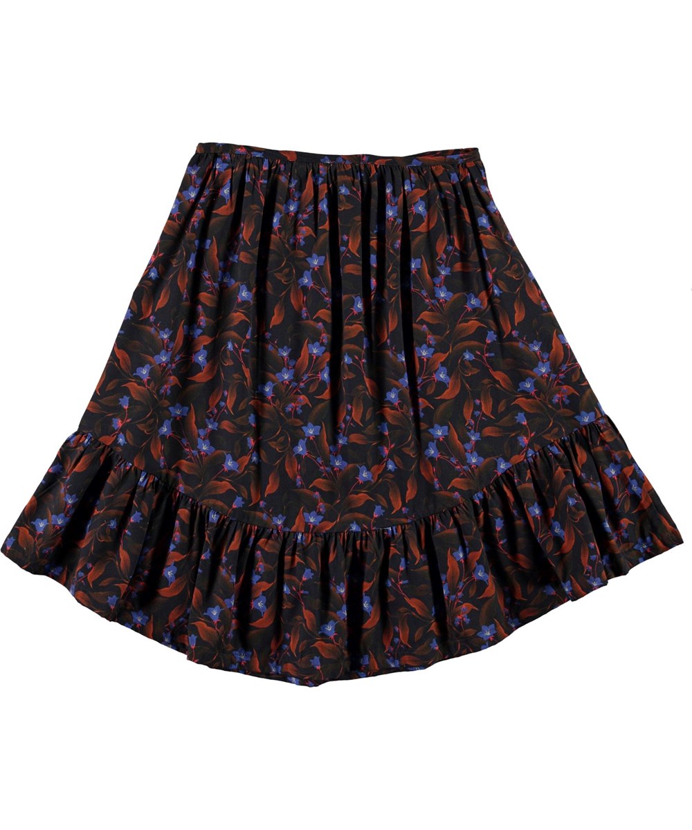 Brina - Night Bloom - Rok met blauwe bloemenprint