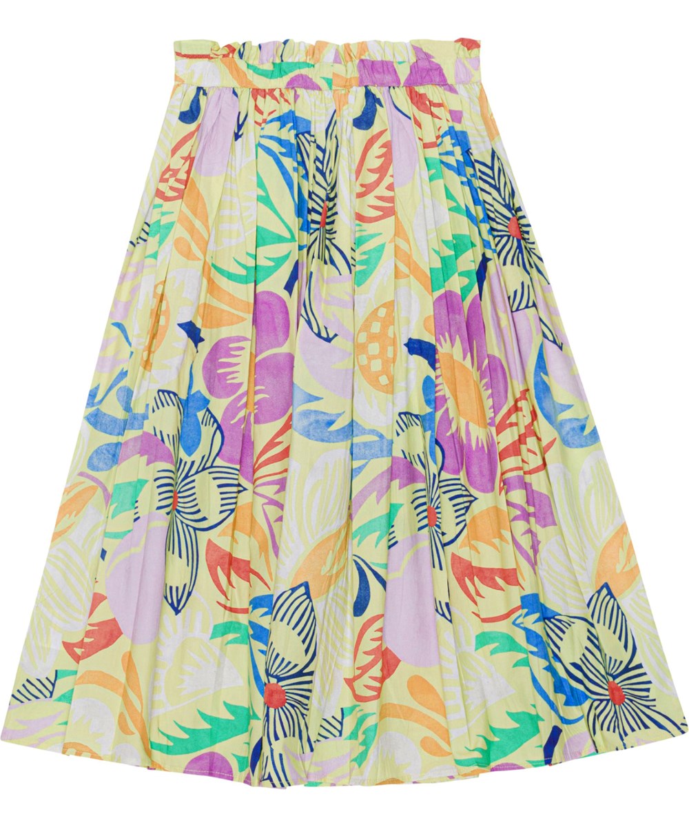 Brisali - Charleston Floral - Lichtgroene rok van biologisch katoen met bloemenprint