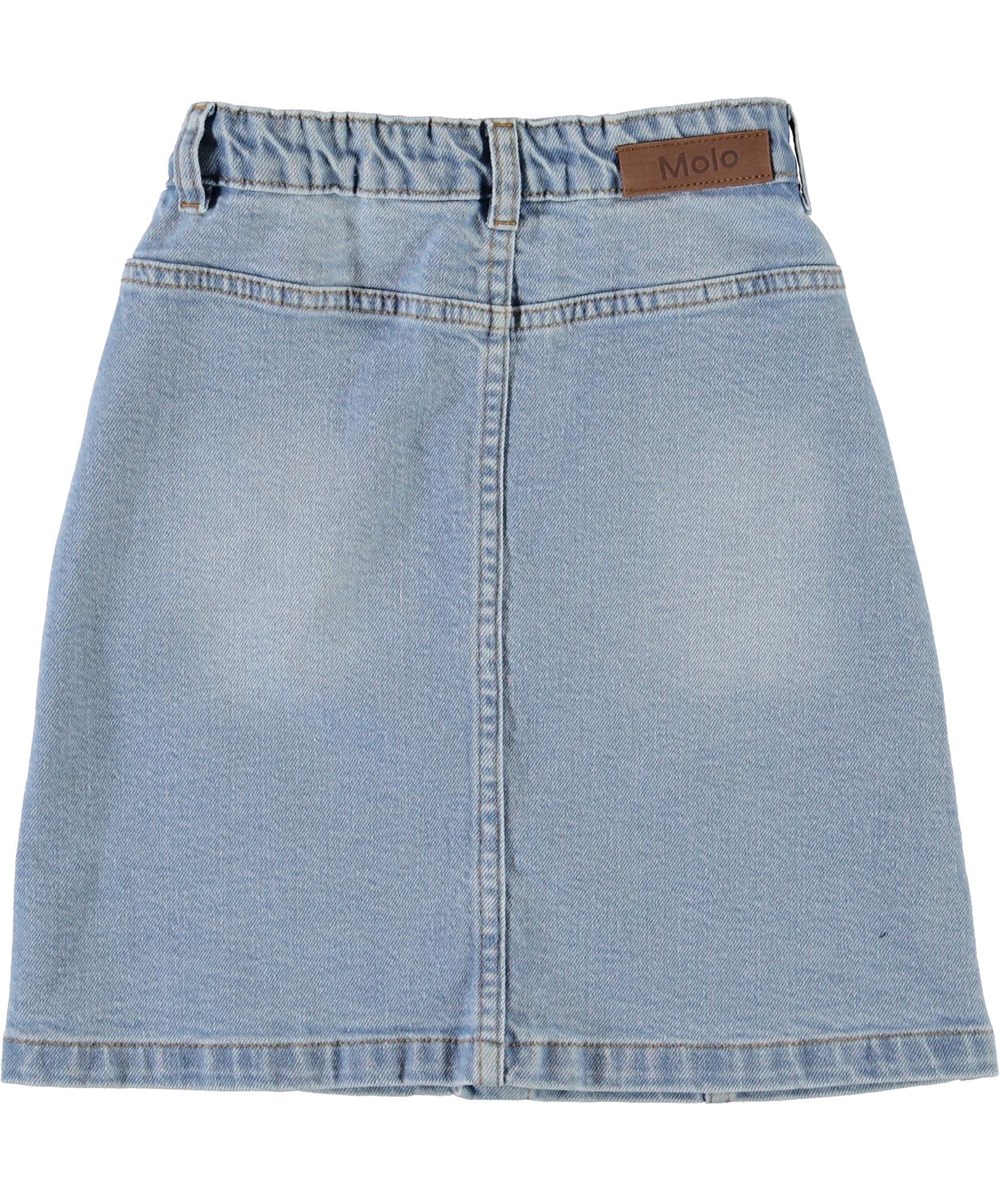 Britney - Summer Tint - Blauwe spijkerrok met knoopsluiting