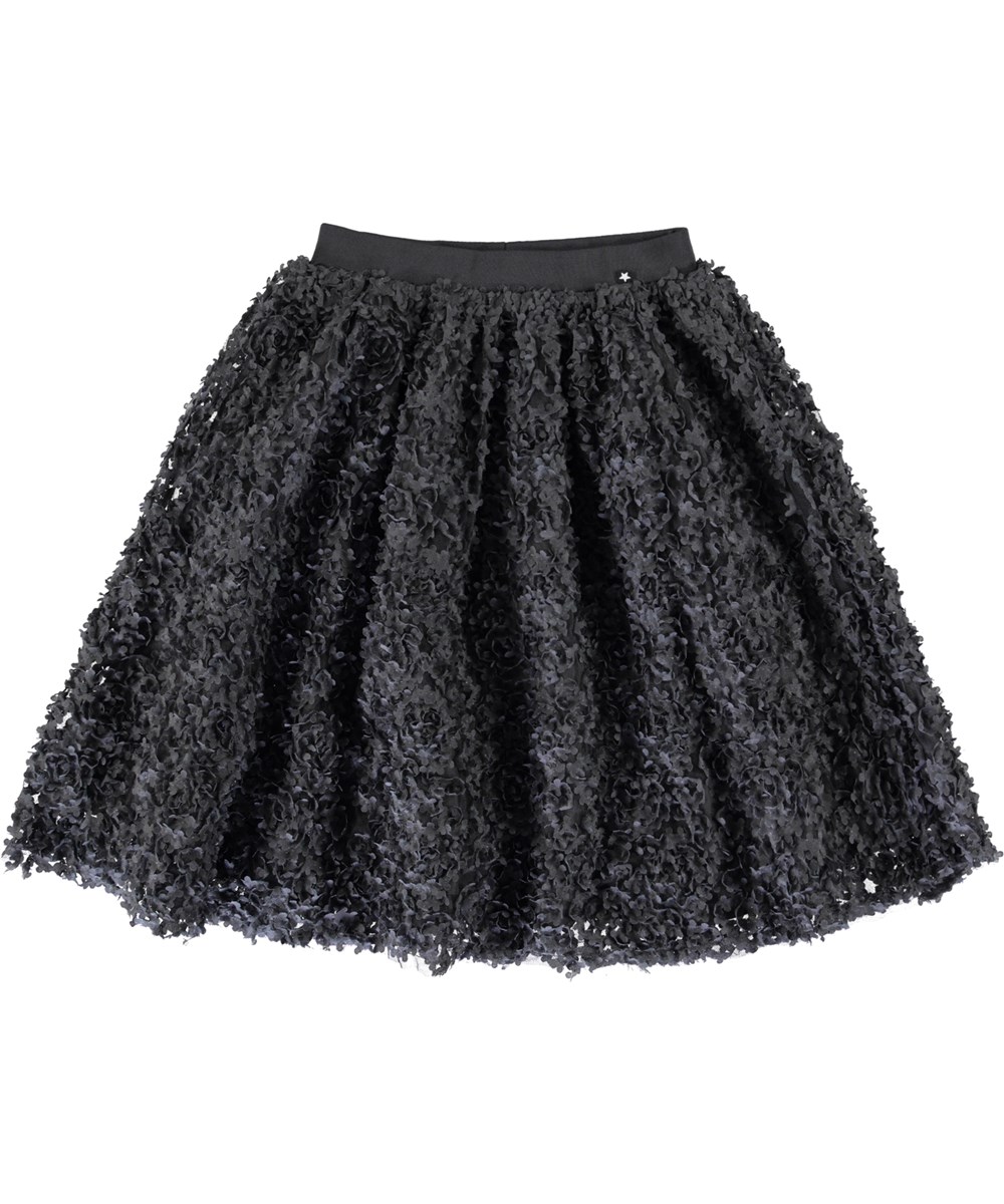 Brook - Space Grey - Zwarte rok met bloemen