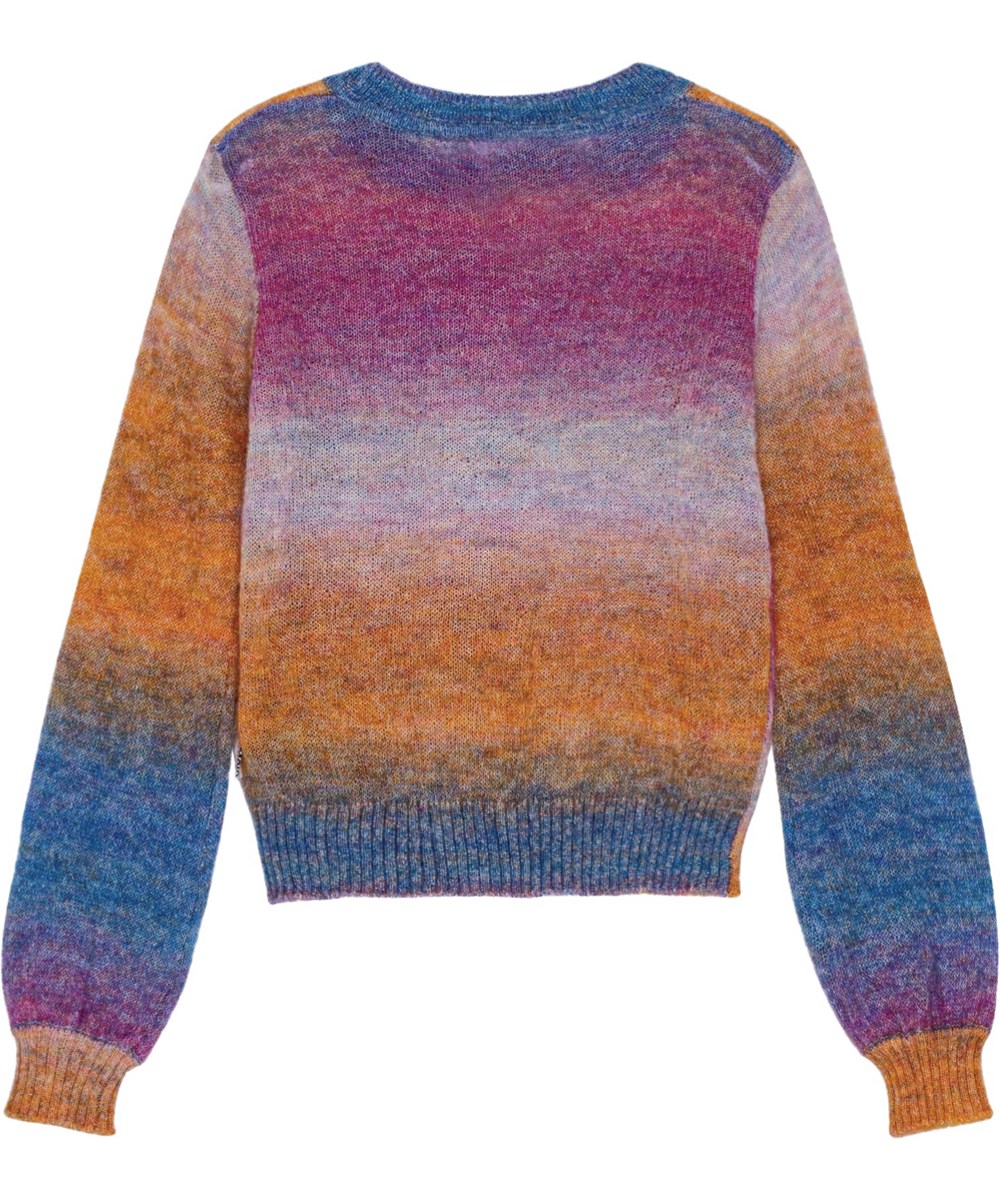 Gemina - Rainbow Play - Gebreide trui van een mengsel van wol in verschillende kleuren, in een ruimvallende pasvorm met geribbelde boorden.
