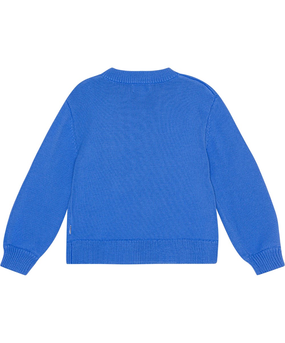 Germaine - Forget Me Not - Blauwe gebreide katoenen trui