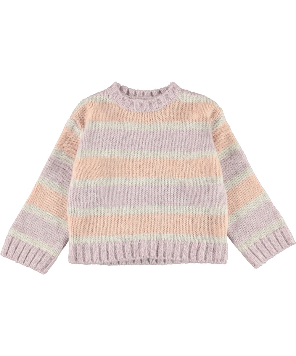 Gertina - Wide Pastel - Gebreide trui met pastelkleurige strepen
