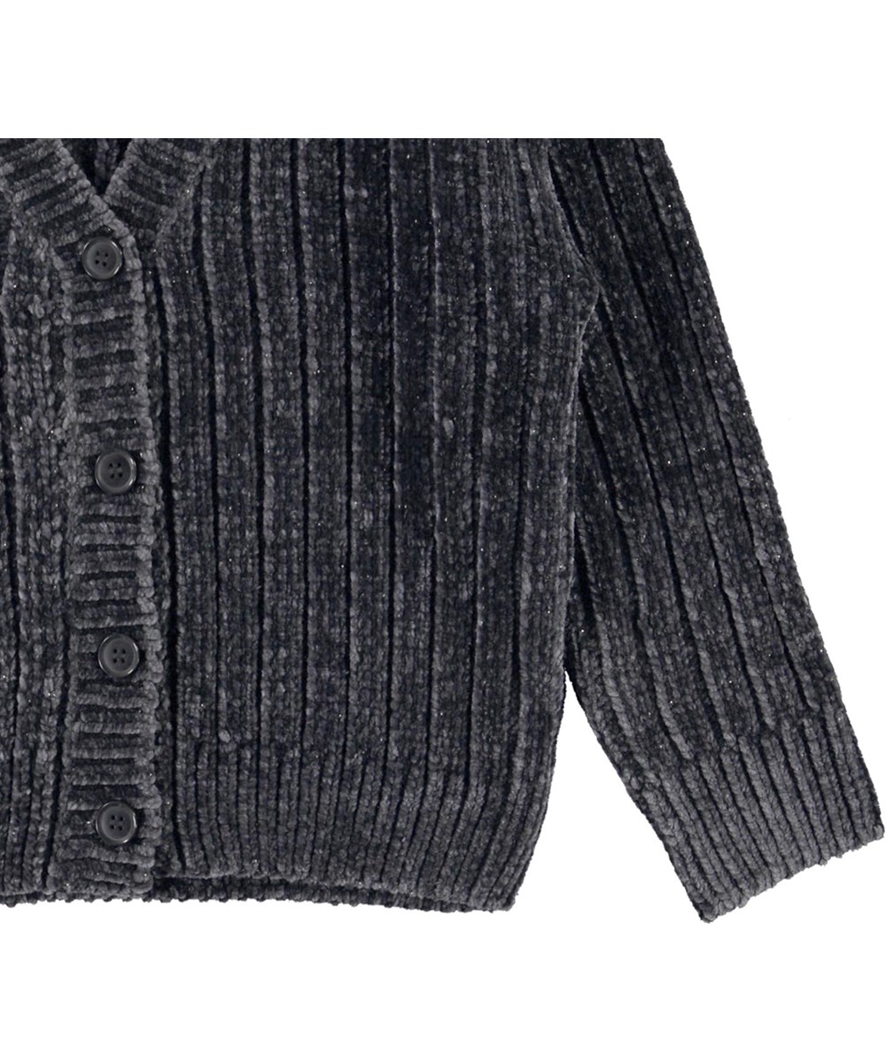 Gianna - Purple Night - Chenille wollen vest in blauw