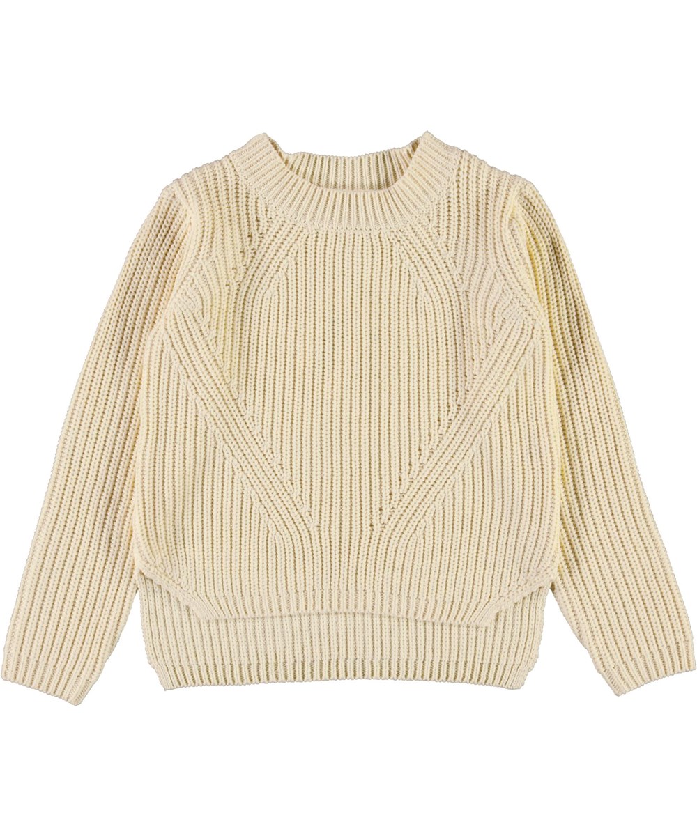 Gillis - Banana Crepe - Lichtgele gebreide katoenen trui