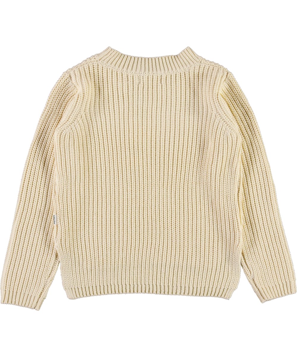 Gillis - Banana Crepe - Lichtgele gebreide katoenen trui