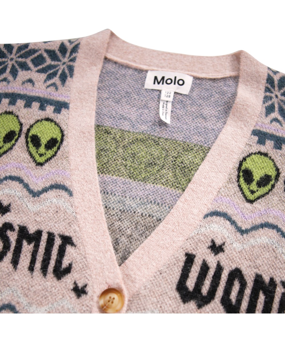 Gilly - Cosmic Wonders - Mooie kleurrijke kindervest gemaakt van een mix van wol en alpaca.