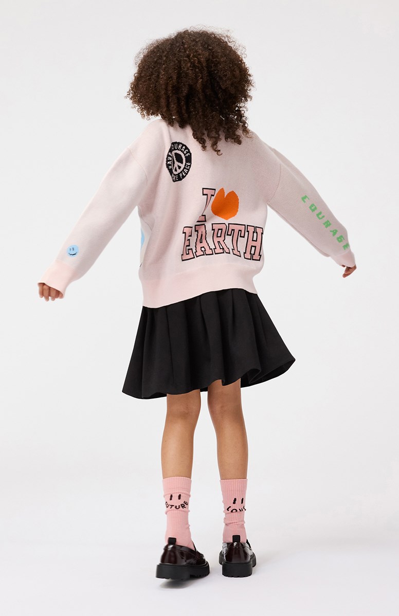 Gilly - Speak Up - Roze kindervest van zacht biologisch katoen met knoopjes.