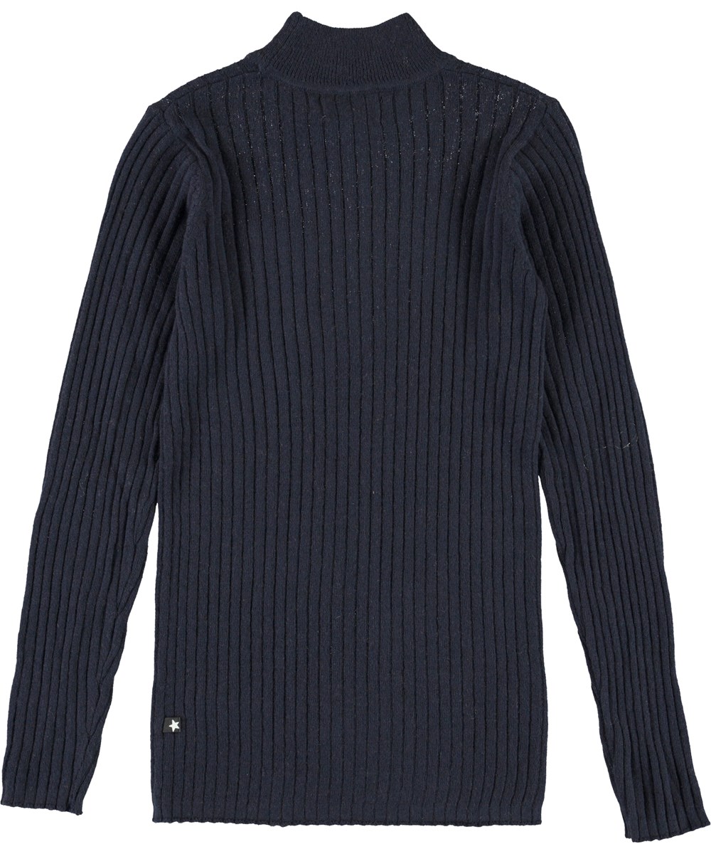 Gitte - Dark Navy - Donkerblauw gebreide trui