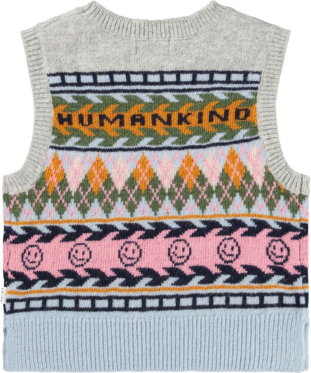 Grace - Kind Argyle - Gebreide kinderspencer gemaakt van wol in verschillende kleuren.