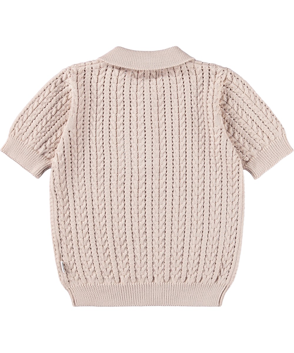 Gretel - Soft Powder - Beige gehaakt topje gemaakt van biologisch katoen