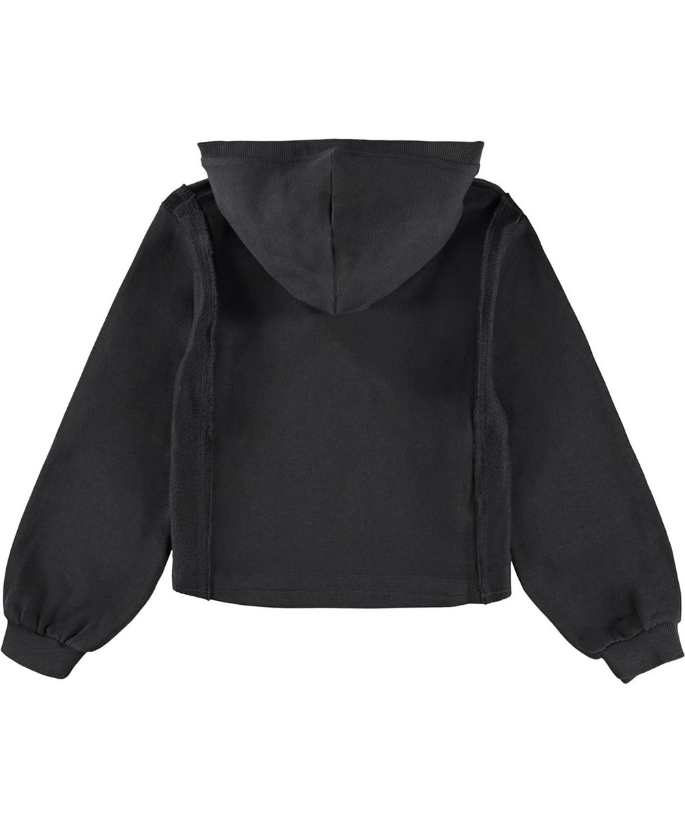 Madison - Black - Zwarte kinderhoodie gemaakt van biologisch katoen.