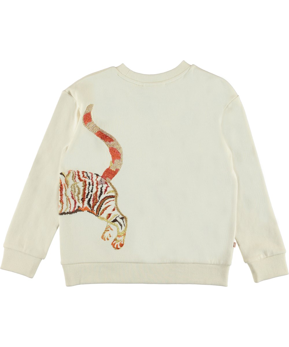 Maila - Pearled Ivory - Trui met geborduurde kat