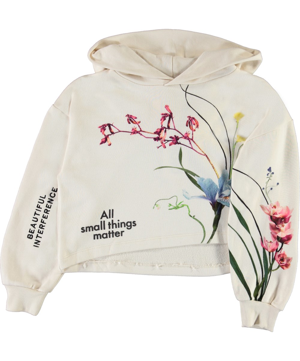 Malina - Ikebana Place - Licht gekleurde hoodie met bloemenprint
