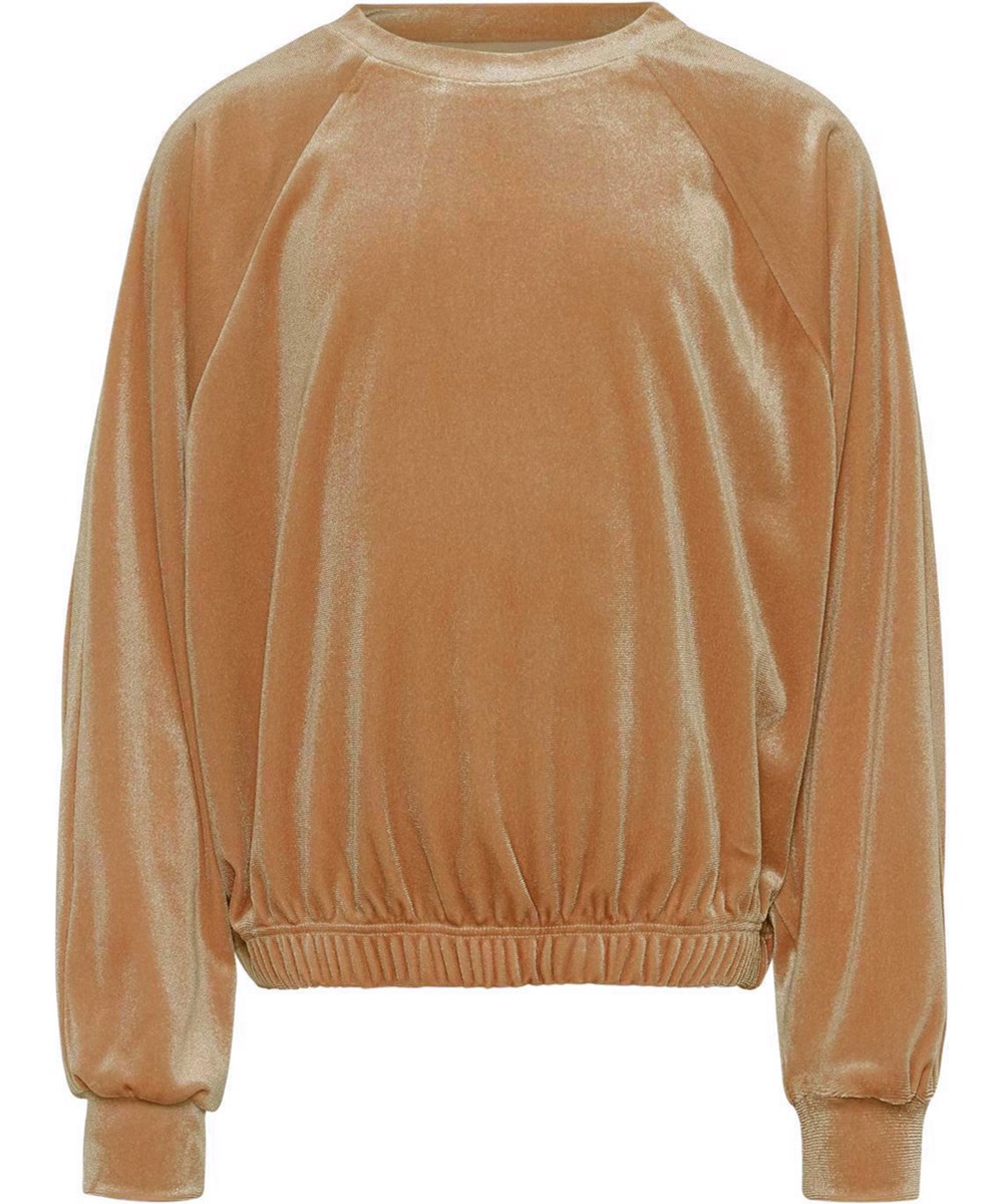 Malinda - Rosie Sand - Gouden sweater in fluweel