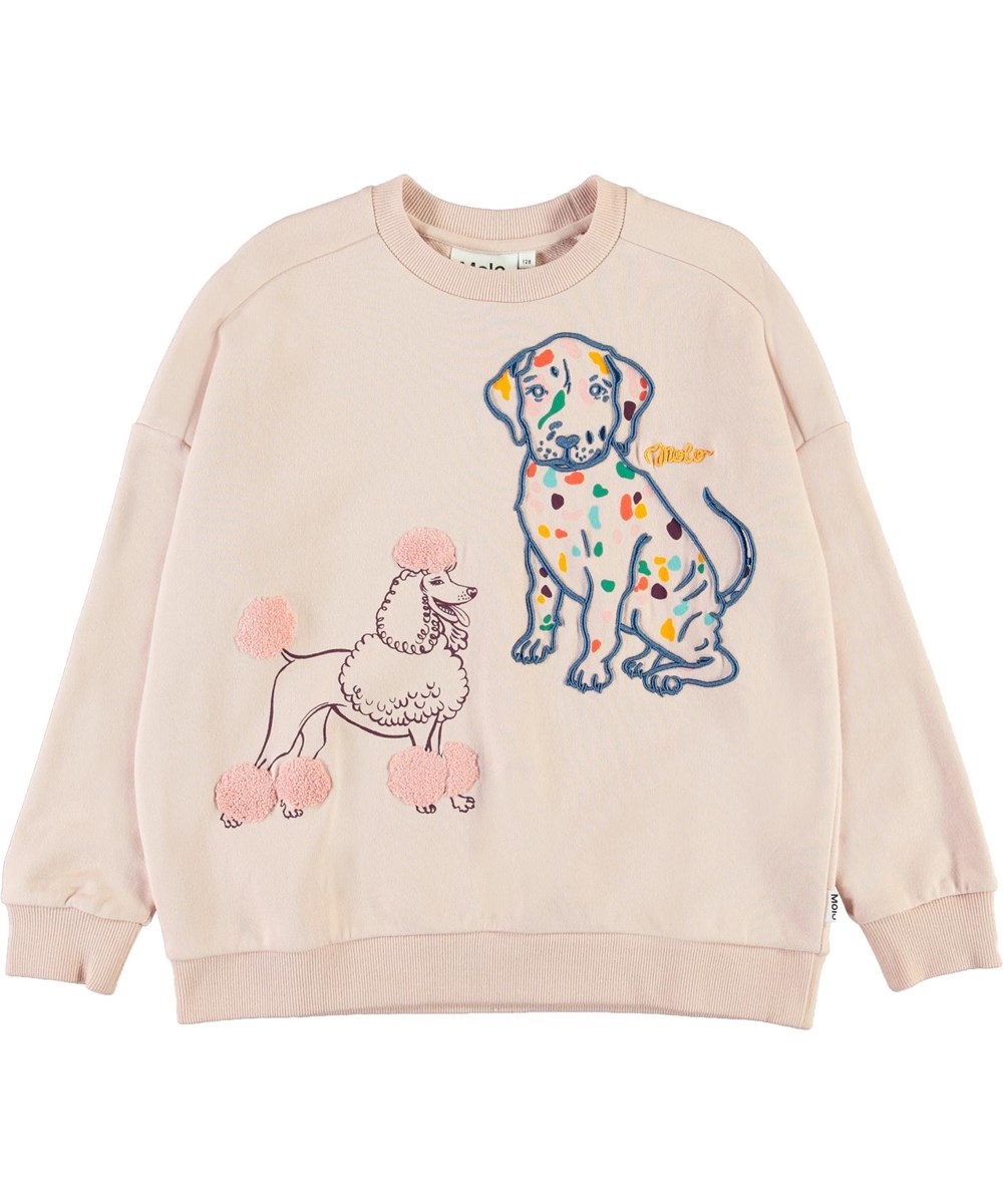 Mandy - Petal Blush - Roze sweater met honden