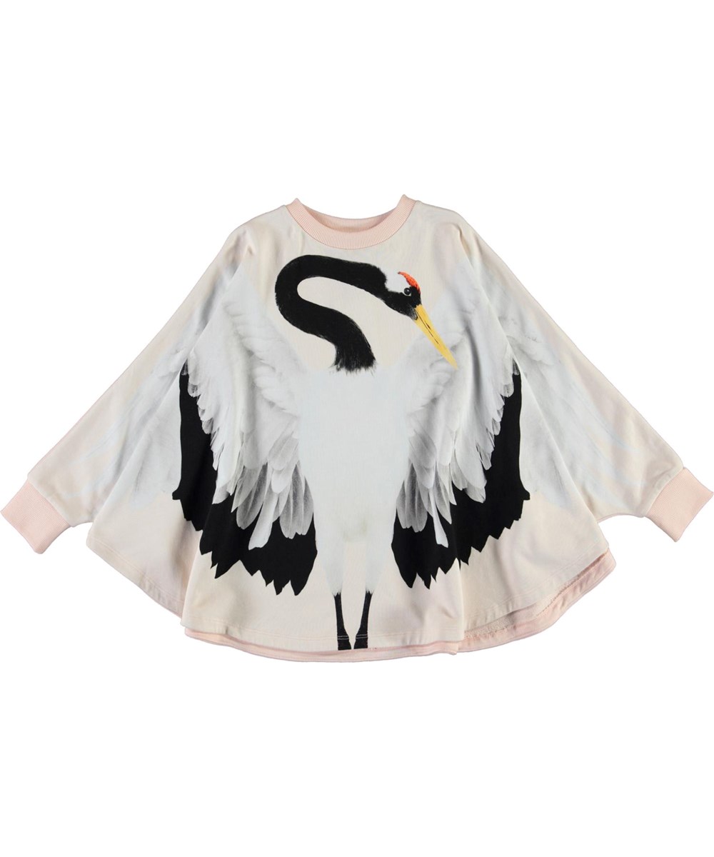 Marcella - Crane Wings - Biologische poncho met kraanvogel