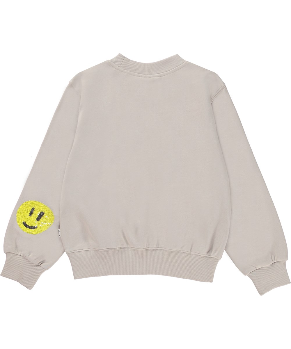 Marge - Soft Sand - Beige biologische trui met pailletten