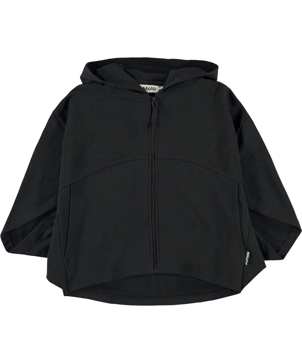 Marilyn - Black - Zwarte biologische hoodie met wijde mouwen