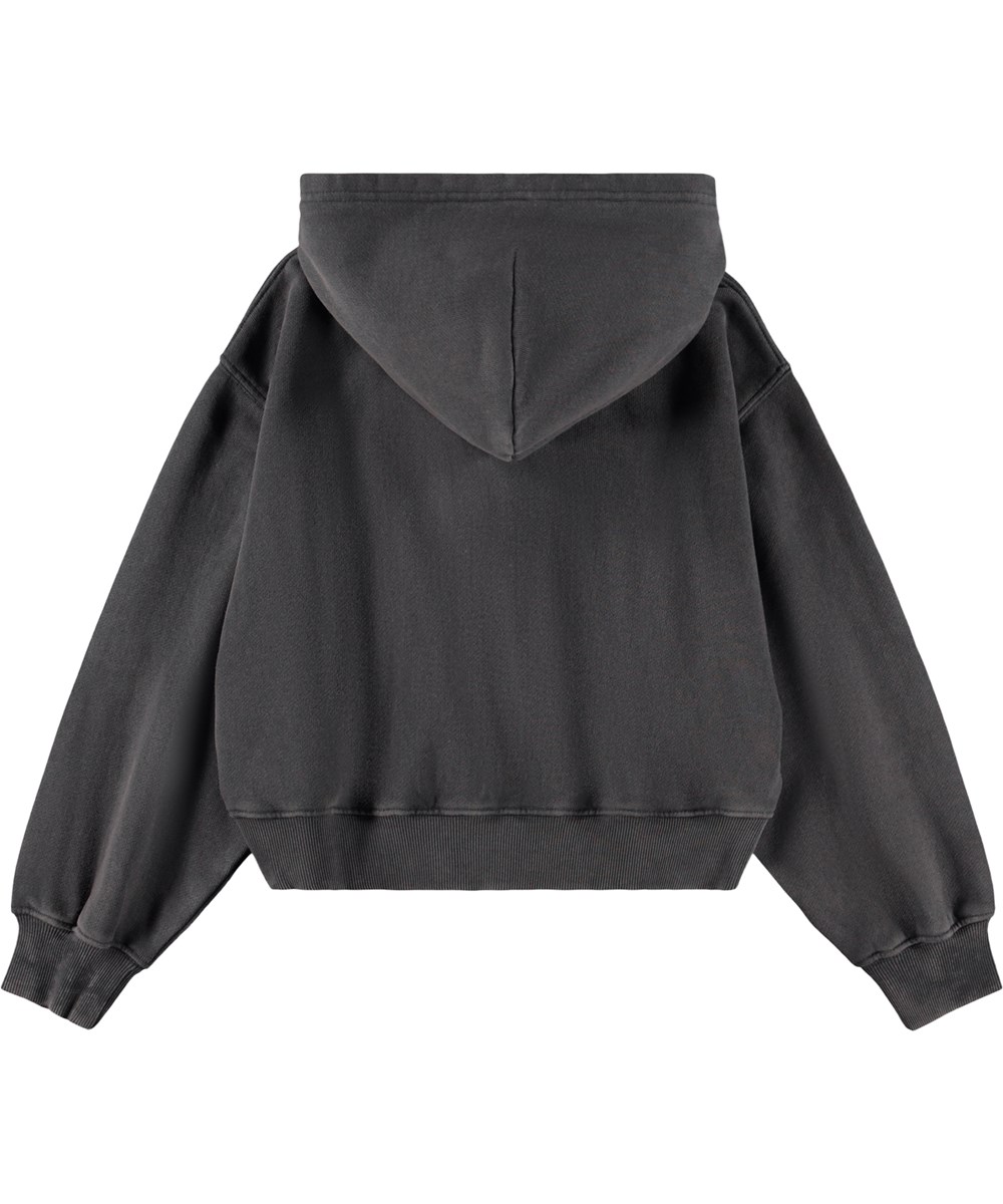 Martina - Raven - Grijze kinderhoodie gemaakt van biologisch katoen