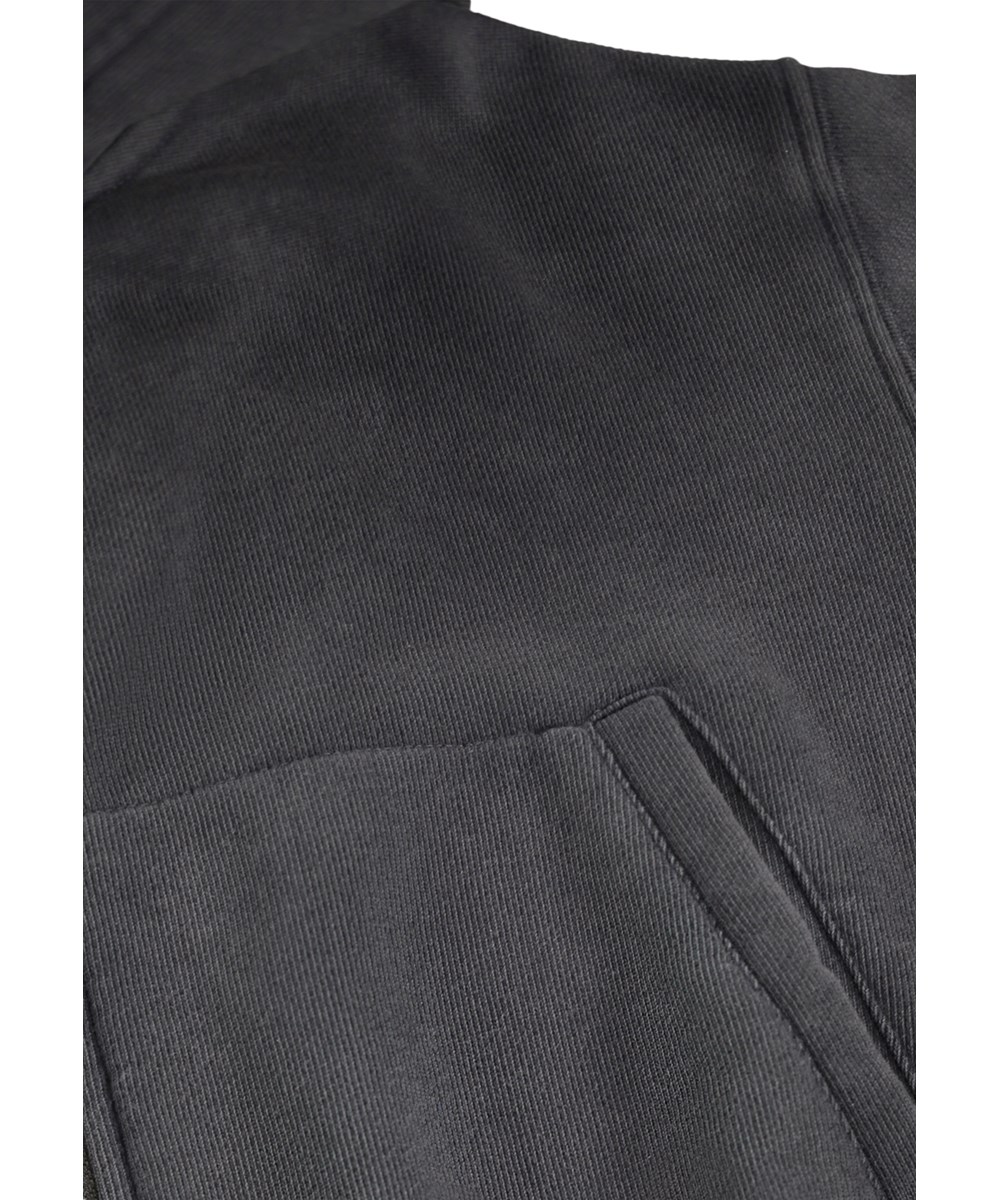 Martina - Raven - Grijze kinderhoodie gemaakt van biologisch katoen