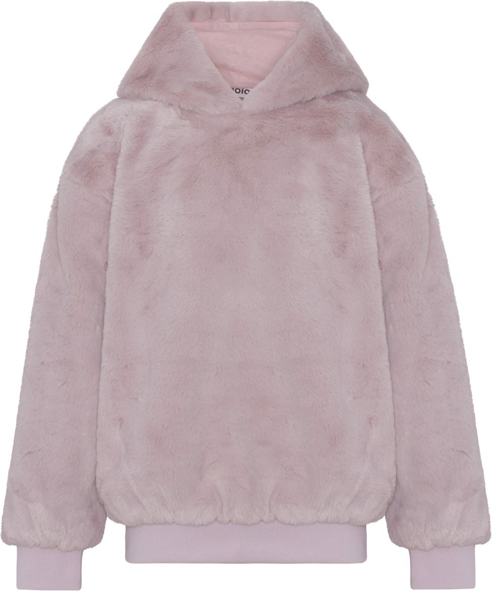 Maureen - Frozen Lilac - Paarse hoodie van imitatiebont
