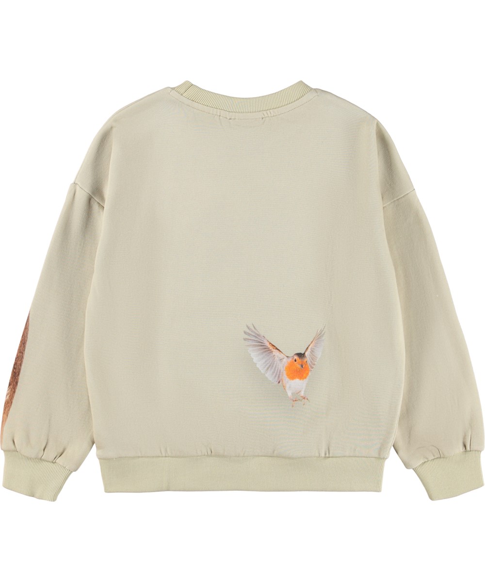 Maxi - Forest Friends - Beige kindersweater gemaakt van biologisch katoen met een print van bosdieren.