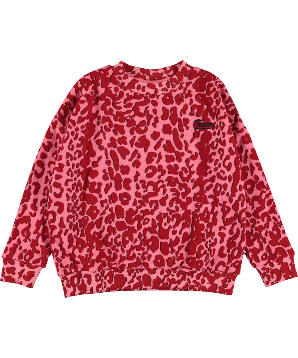 Maxi - Pink Leo - Roze en rode luipaardtrui