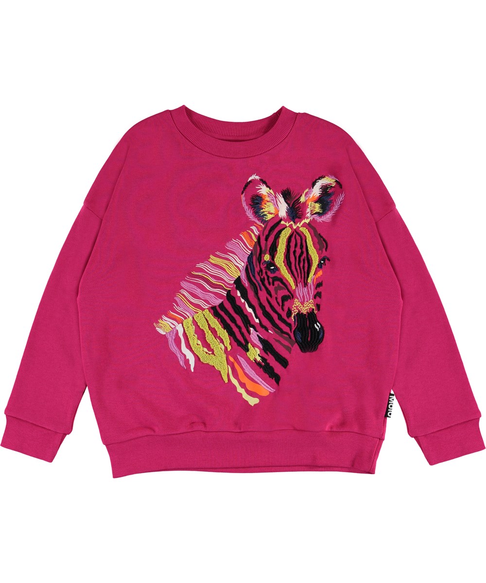 Maxi - Zebra Foal - Fuchsia trui met zebra