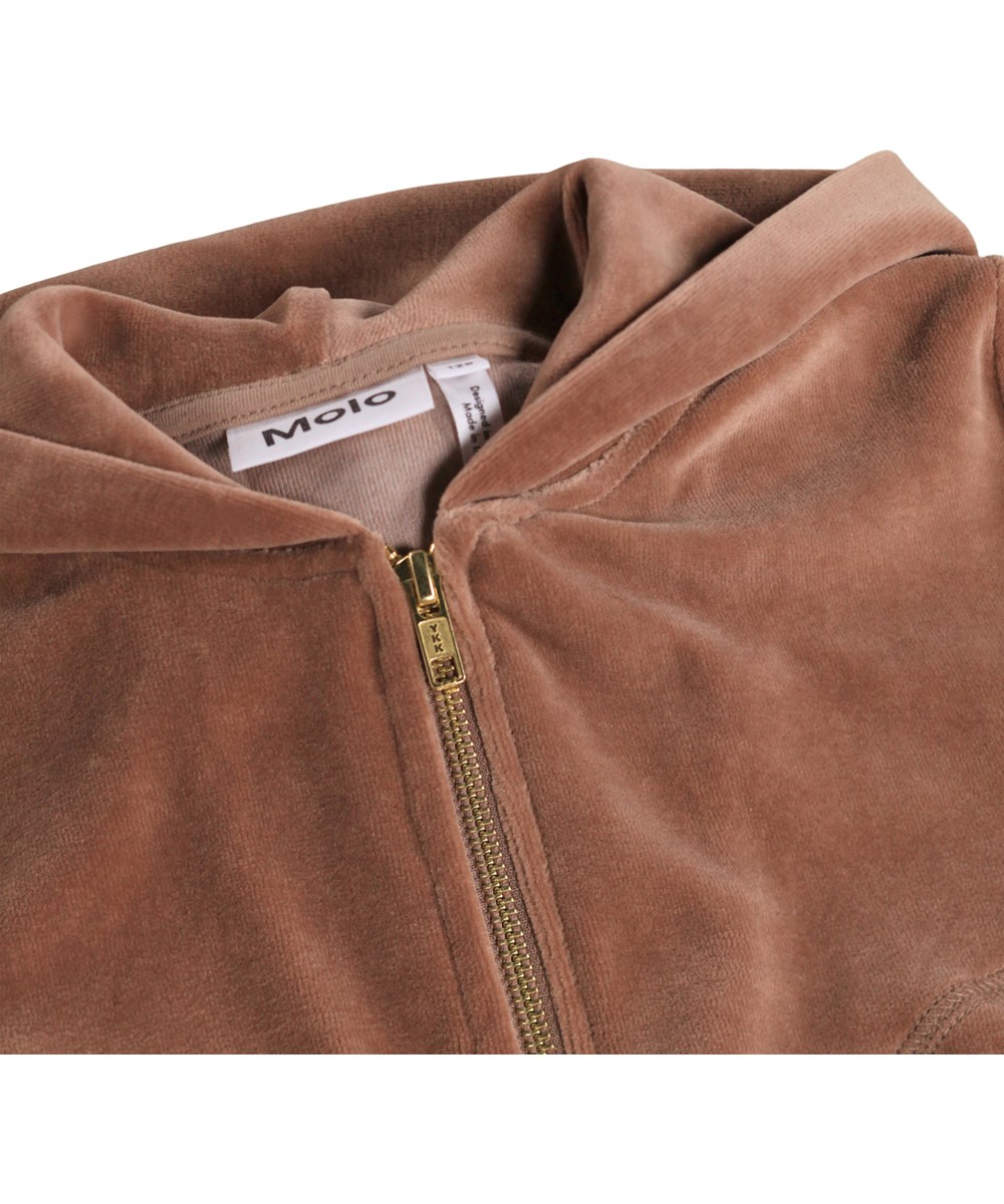 Milla - Cocoa Bean - Bruine kinderhoodie gemaakt van biologisch katoenen badstof