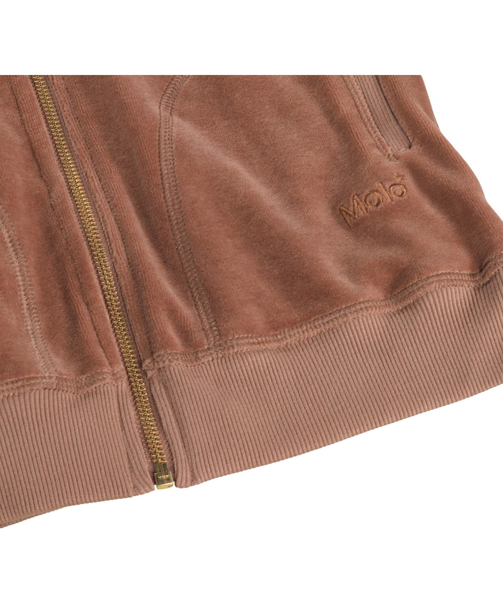 Milla - Cocoa Bean - Bruine kinderhoodie gemaakt van biologisch katoenen badstof