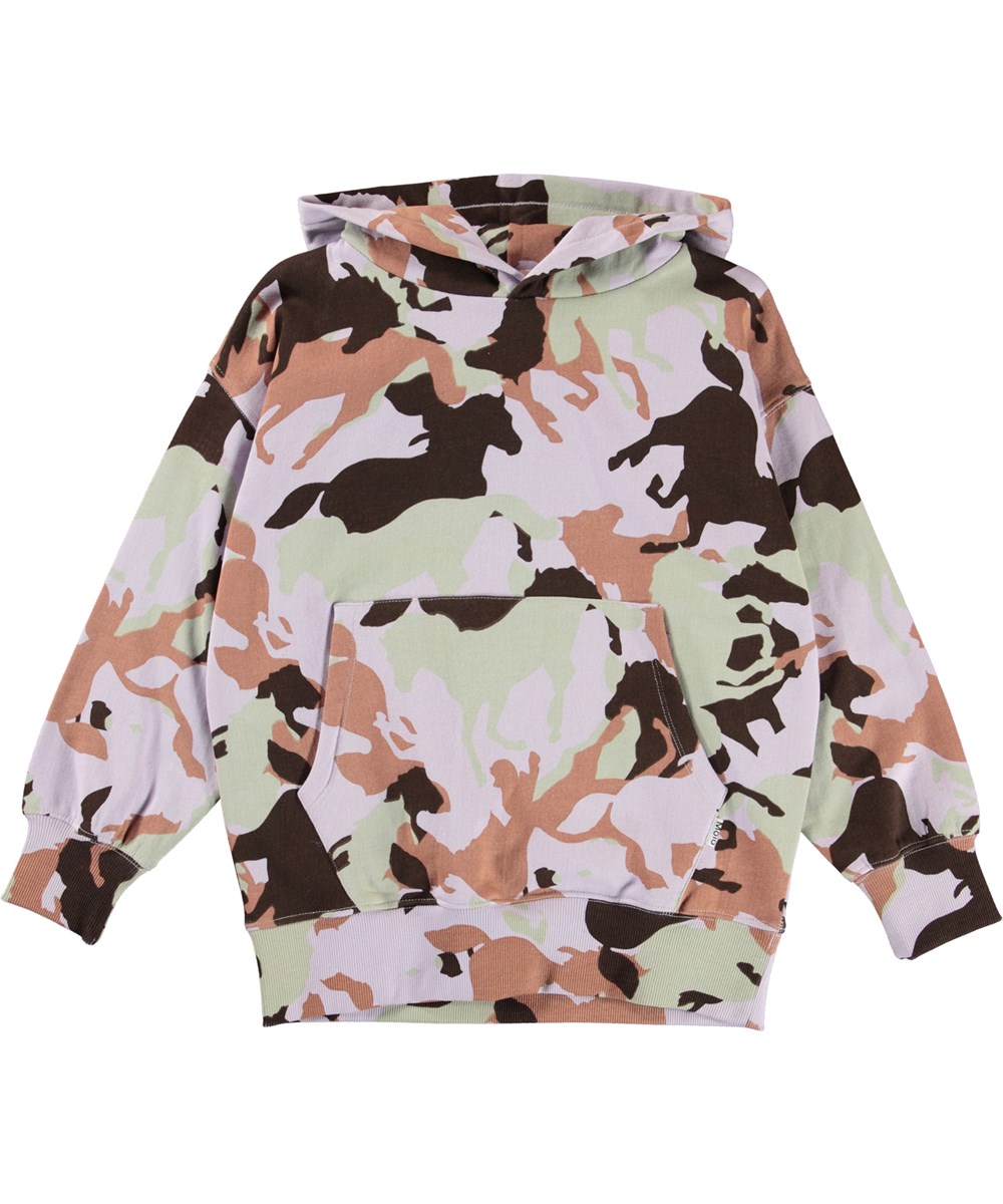 Moz - Horse Camo Lilac - Hoodie met paarden camouflage print