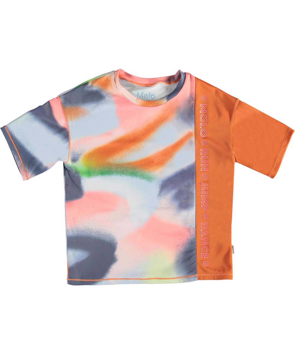 Odessa - Faded Spray - Kleurrijke t-shirt met spuitbus print voor sporters