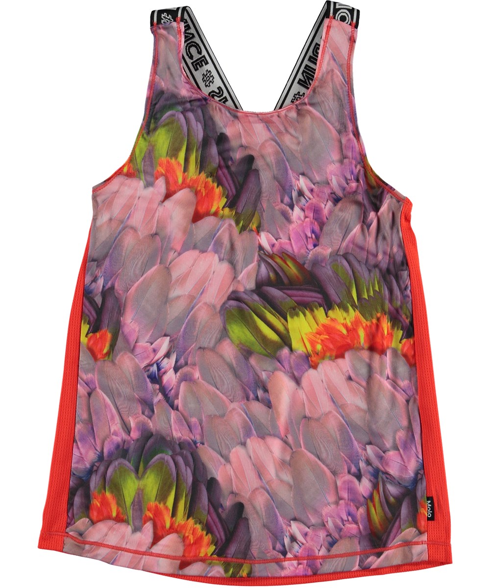 Oriana - Cacatua - Blauwe sporttop met bloemenprint