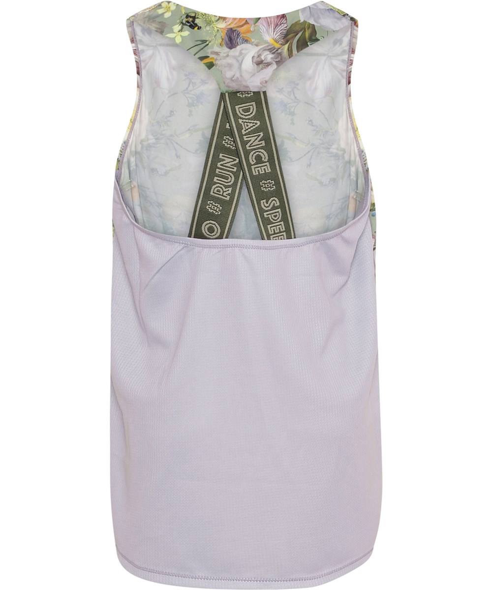 Oriana - Green Botanic - Sportieve top in lichtgroen met bloemenprint