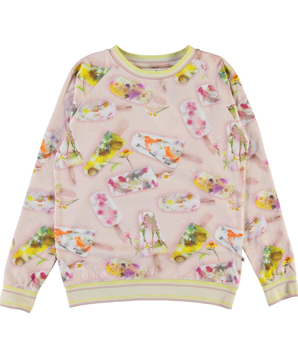 Raewyn - Ice Lollies - Biologische sweater met ijsjesprint