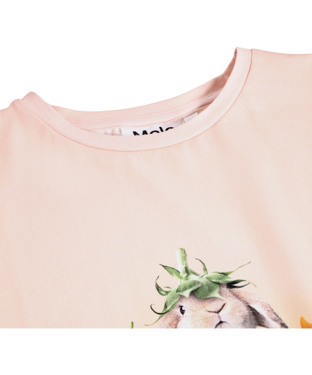 Ragnhilde - Photobooth - Roze kinder T-shirt met een dierenprint gemaakt van biologisch katoen 