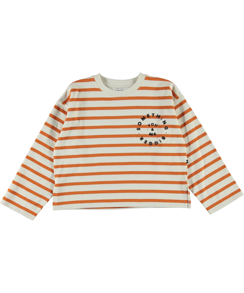 Rainis - Pumpkin Breton - Biologische shirt met oranje strepen